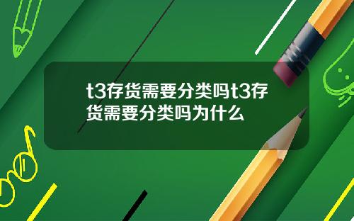 t3存货需要分类吗t3存货需要分类吗为什么