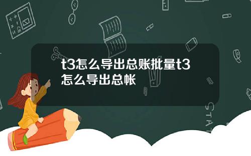 t3怎么导出总账批量t3怎么导出总帐