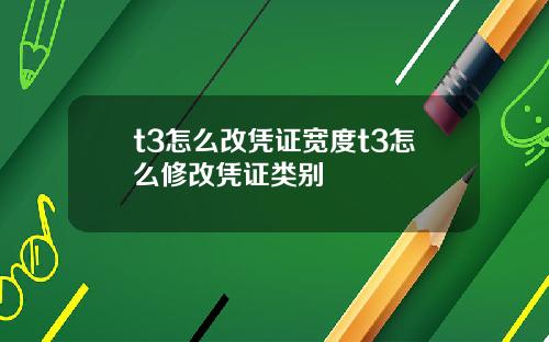 t3怎么改凭证宽度t3怎么修改凭证类别
