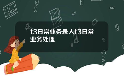 t3日常业务录入t3日常业务处理