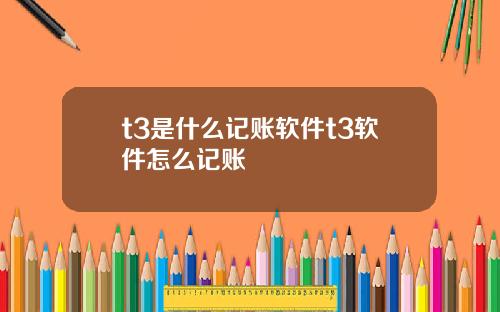 t3是什么记账软件t3软件怎么记账