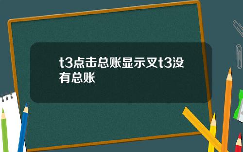 t3点击总账显示叉t3没有总账