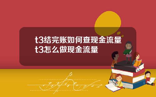 t3结完账如何查现金流量t3怎么做现金流量