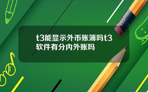 t3能显示外币账簿吗t3软件有分内外账吗