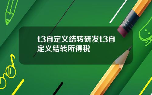 t3自定义结转研发t3自定义结转所得税