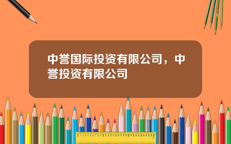 中誉国际投资有限公司，中誉投资有限公司