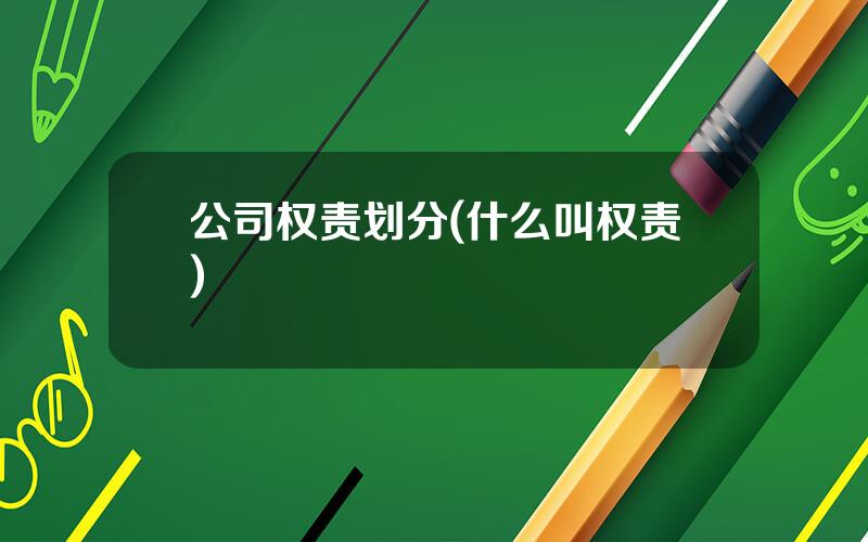 公司权责划分(什么叫权责)