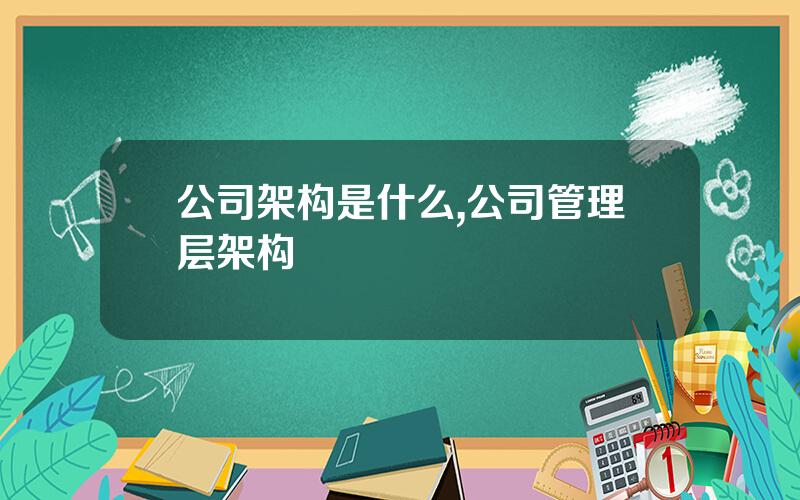 公司架构是什么,公司管理层架构