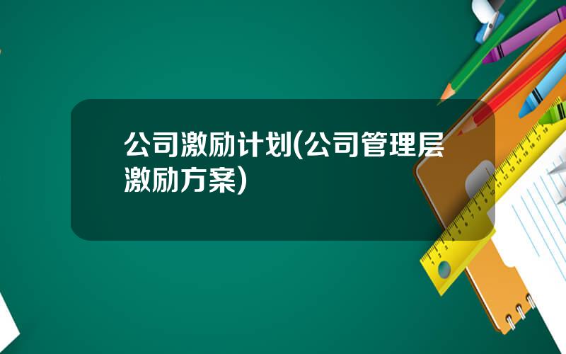 公司激励计划(公司管理层激励方案)