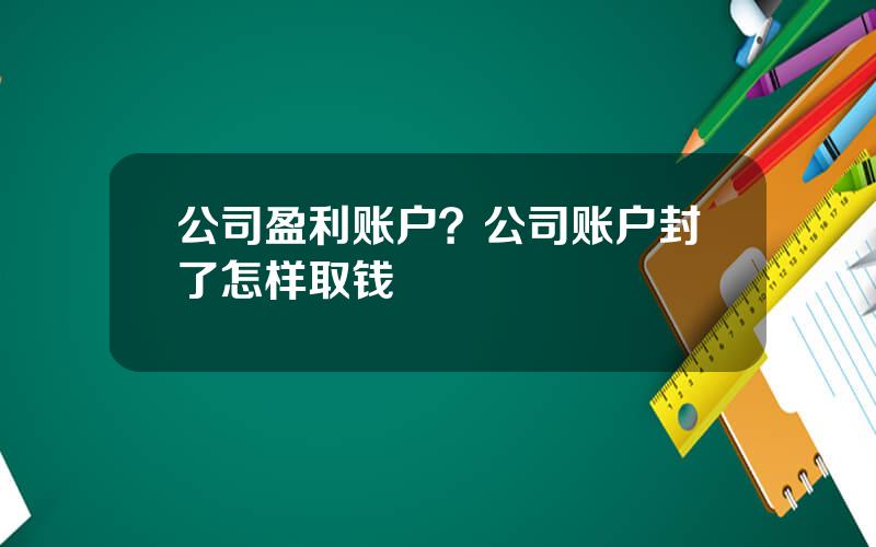 公司盈利账户？公司账户封了怎样取钱
