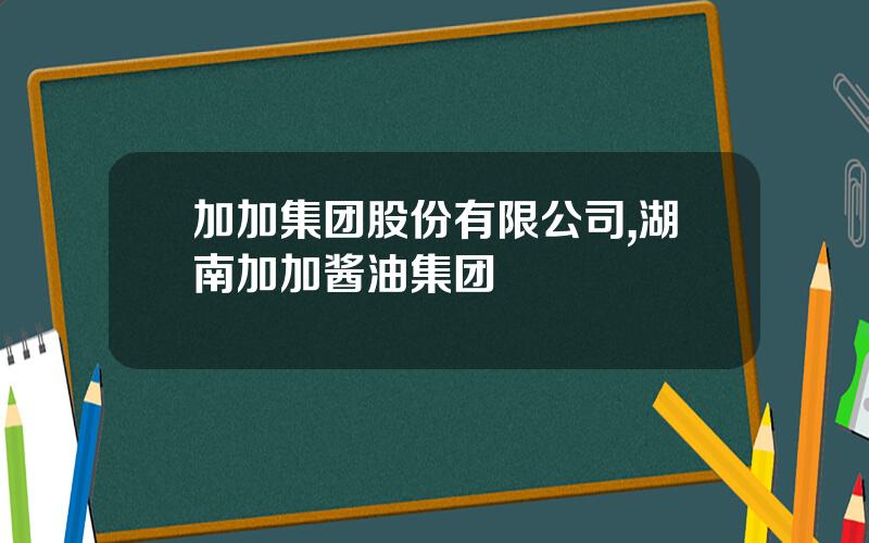 加加集团股份有限公司,湖南加加酱油集团