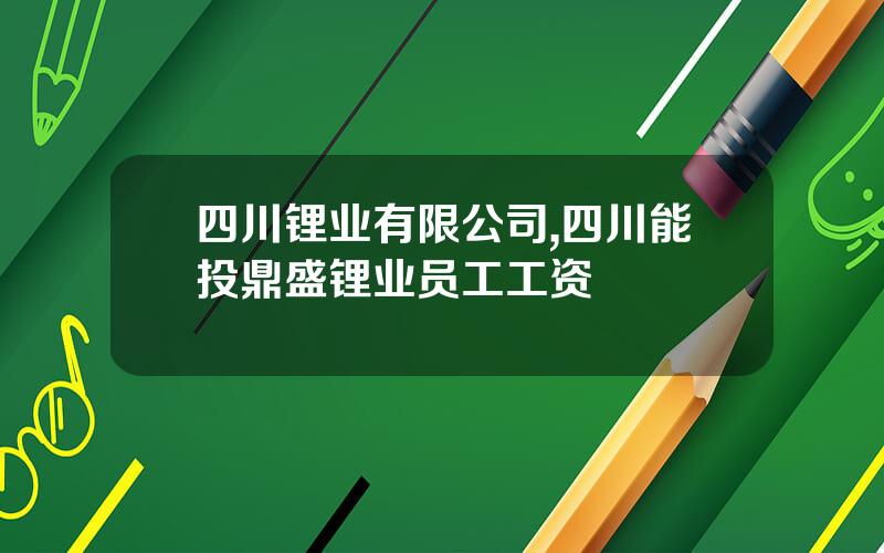 四川锂业有限公司,四川能投鼎盛锂业员工工资
