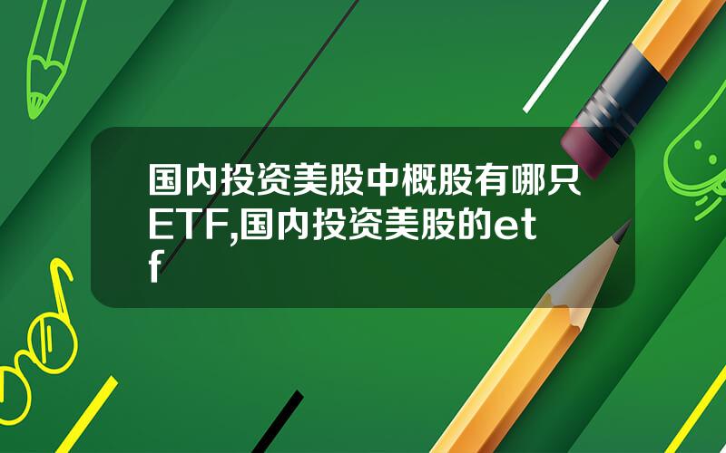 国内投资美股中概股有哪只ETF,国内投资美股的etf