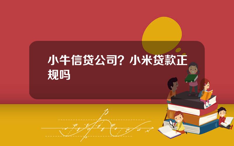 小牛信贷公司？小米贷款正规吗