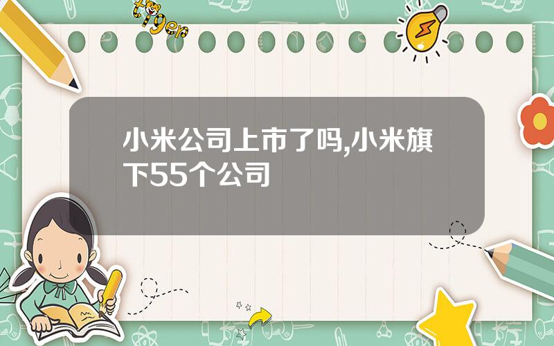 小米公司上市了吗,小米旗下55个公司
