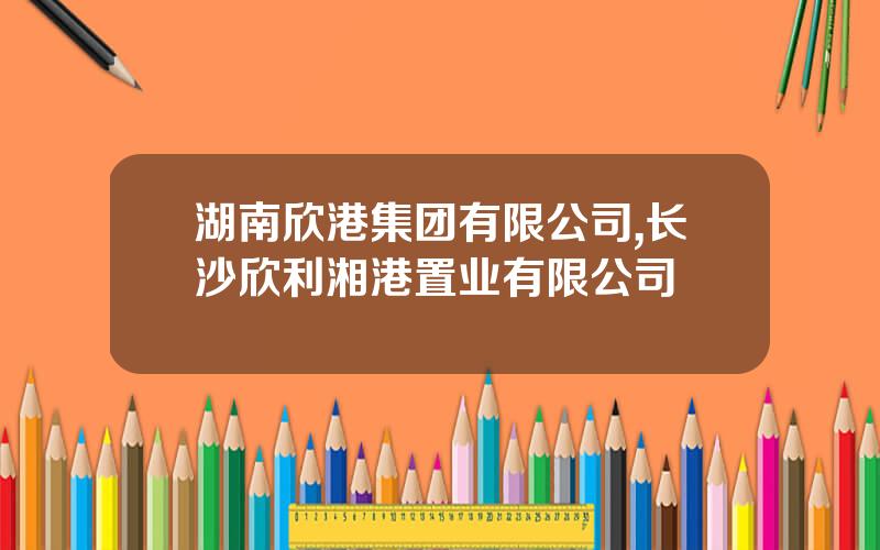 湖南欣港集团有限公司,长沙欣利湘港置业有限公司
